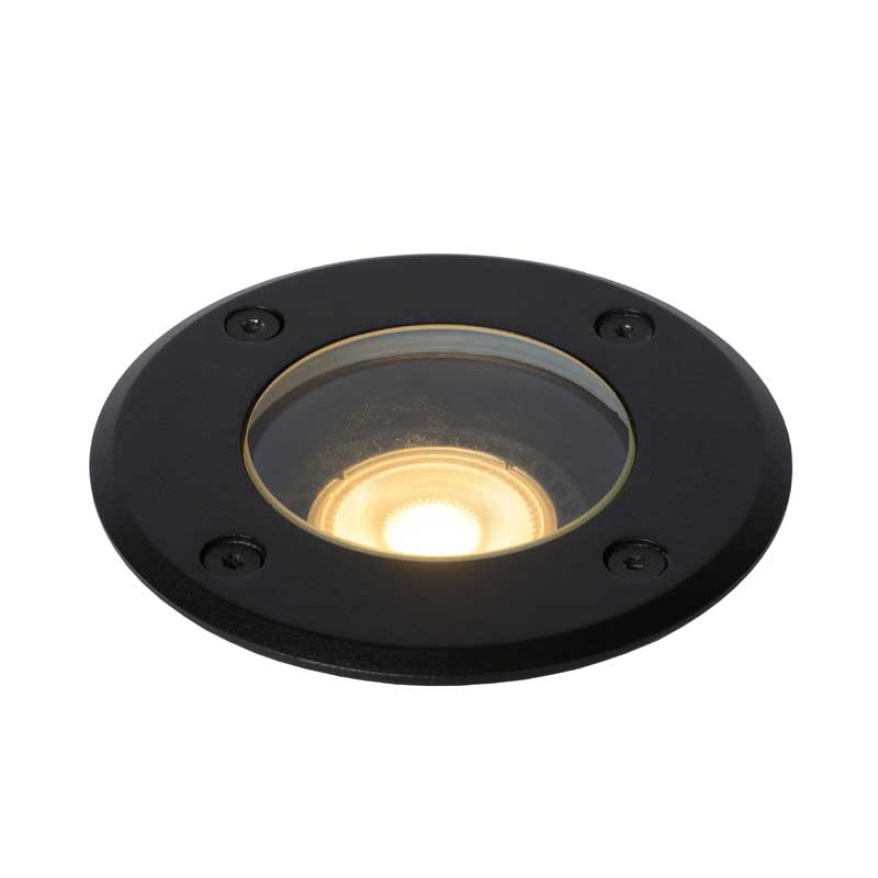 Lucide Biltin Round Outdoor Deck Light - Black