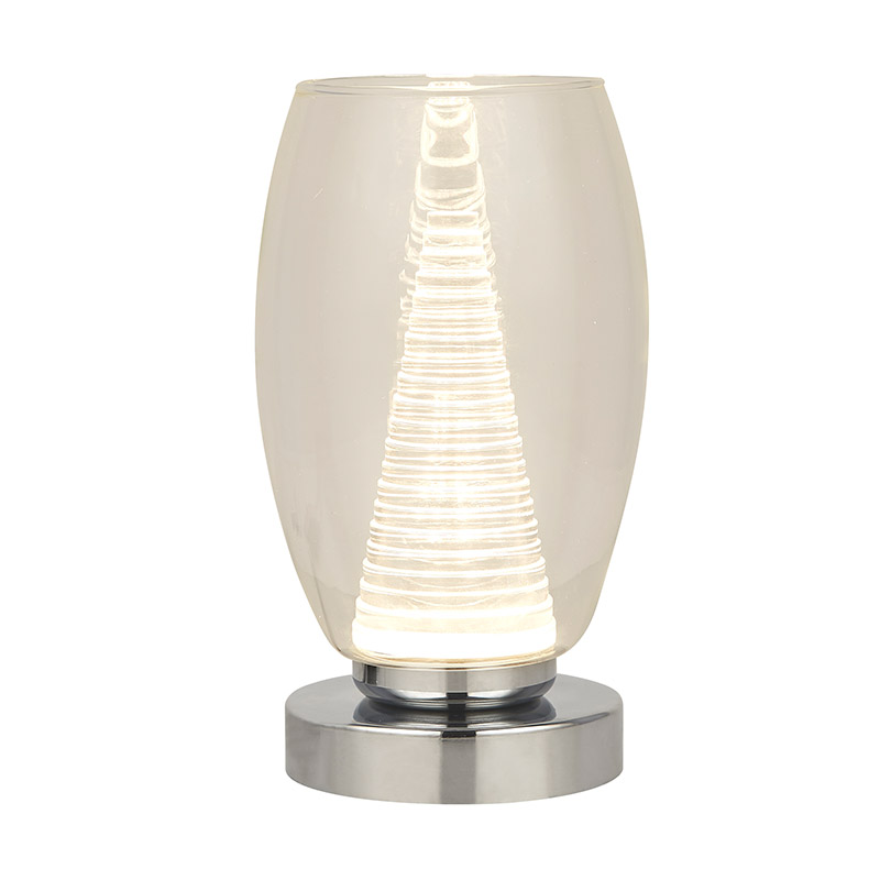 Searchlight Cyclone LED Table Lamp - Clear Glass