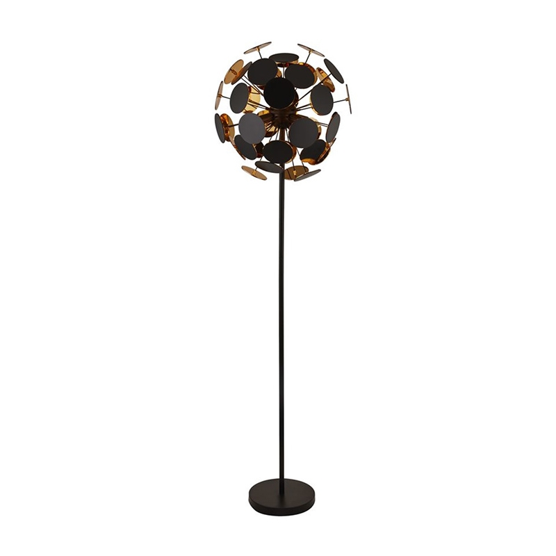 Searchlight Orbitalus Floor Lamp - Black & Gold