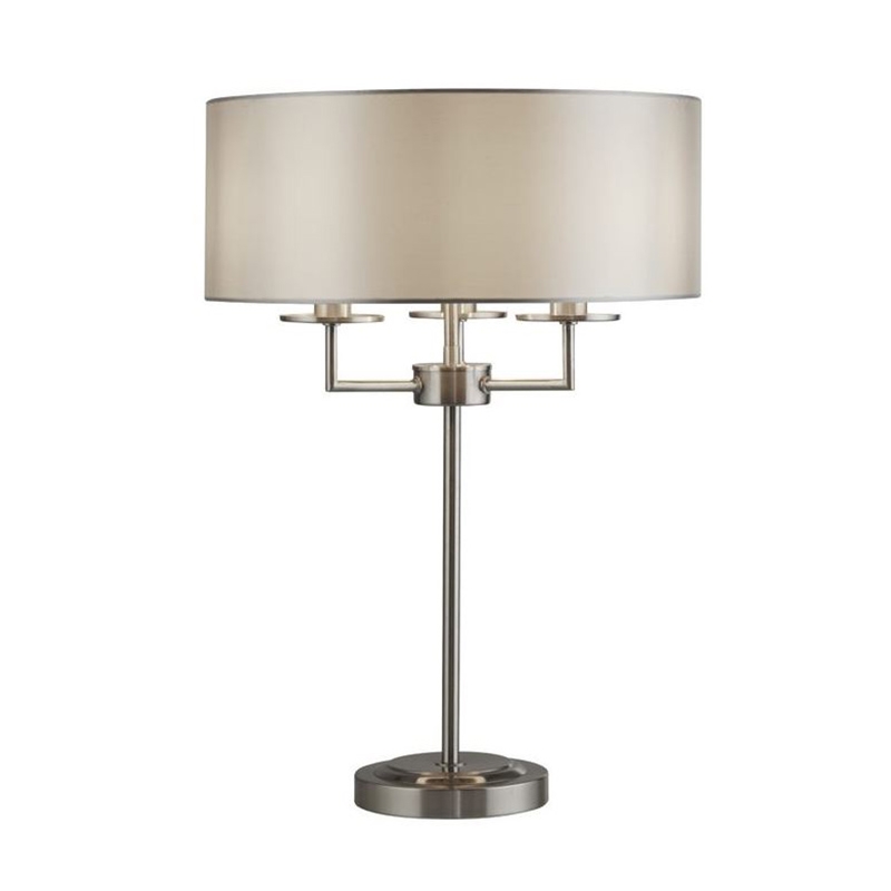Searchlight Knightsbridge 3 Arm Table Lamp - Satin Silver