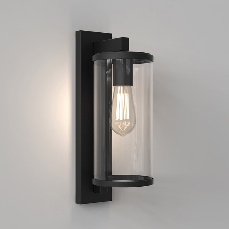 Astro Pimlico 400 Outdoor Lantern Wall Light - Textured Black