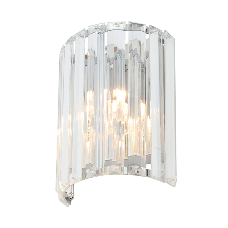Forum Pegasi Glass Flush Wall Light - Polished Chrome