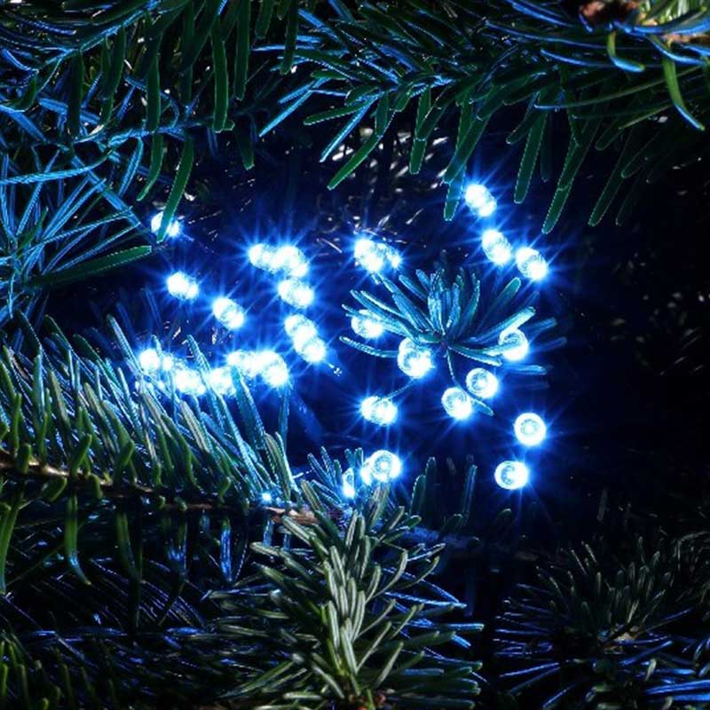 Edit 26.92M Ice Blue LED Multi-Function String Lights - Green Cable - 360 Lights