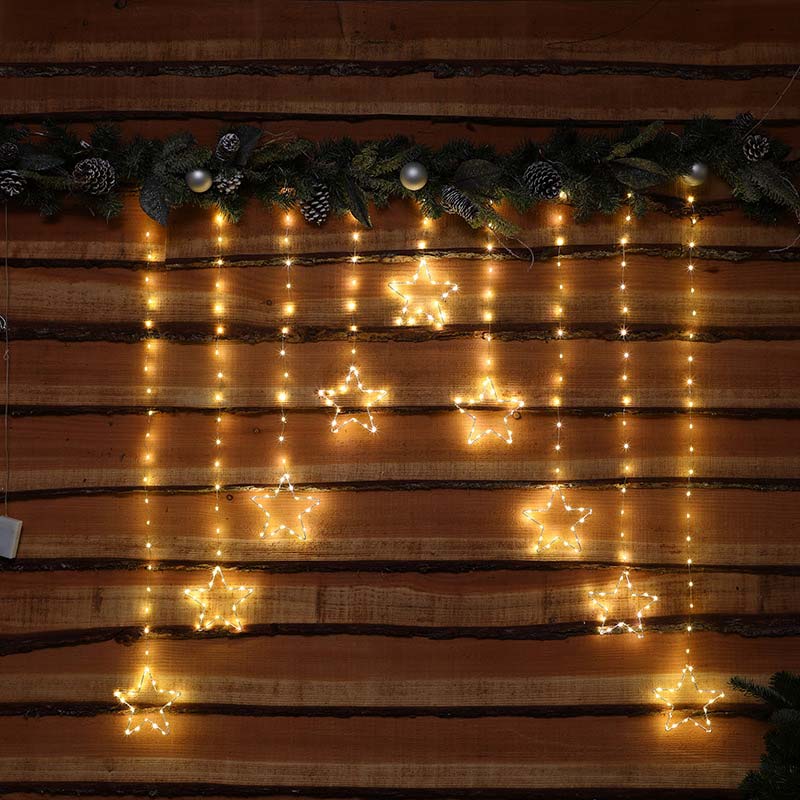 Edit 1.2M Star Warm White LED Curtain String Lights