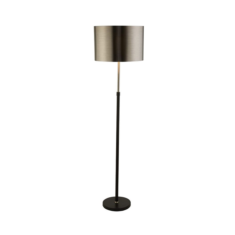 Searchlight Brushed Floor Lamp - Black & Chrome