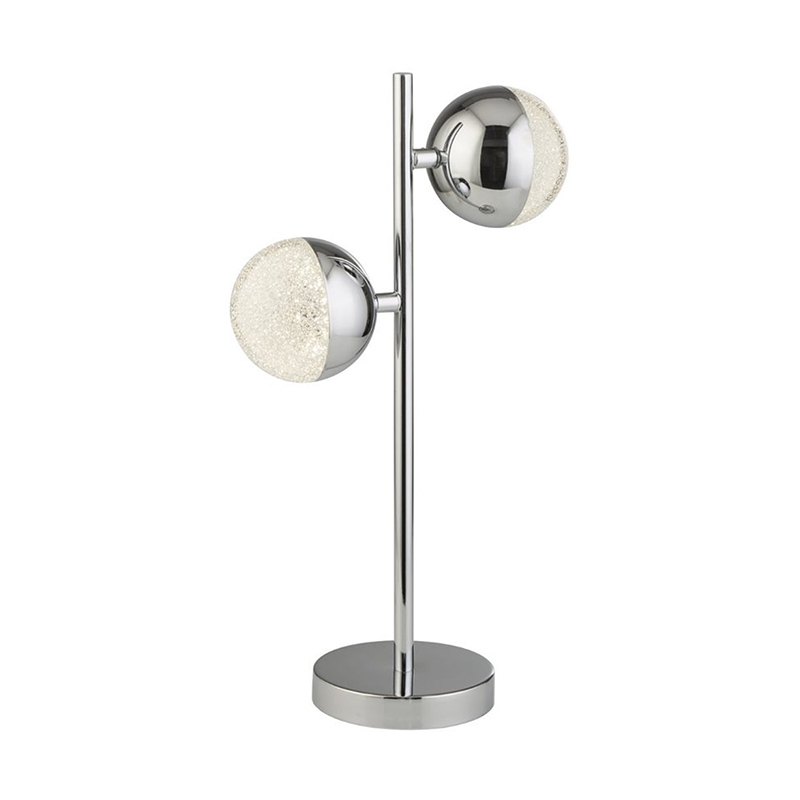 Searchlight Marbles 2 Light LED Table Lamp - Chrome
