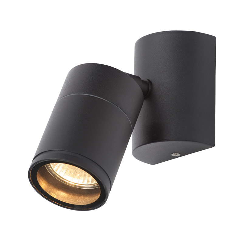 Forum Coastal Islay Outdoor Wall Mounted Spotlight - Black