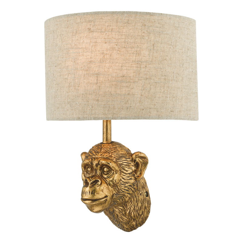 Dar Raul Monkey Wall Light - Gold