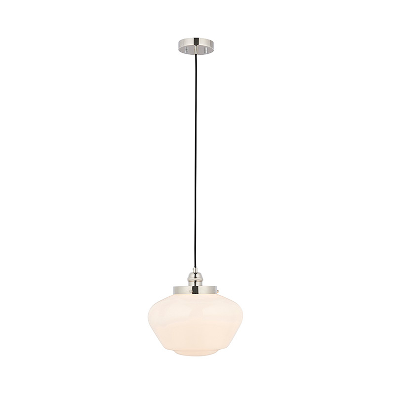 Luxia Boot Opal Glass Ceiling Pendant Light - Polished Nickel