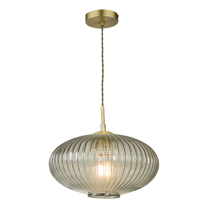 Dar Edmond Ceiling Pendant Light - Antique Brass