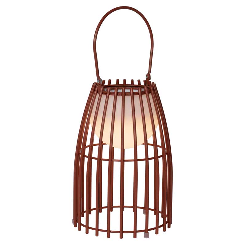 Lucide Fjara USB Rechargeable LED Outdoor Table Lamp - Rust Brown