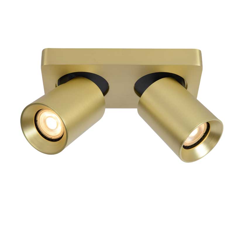 Lucide Nigel 2 Light LED Ceiling Spotlight Bar - Matt Gold