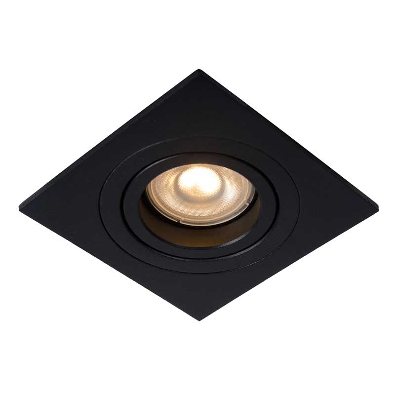 Lucide Tube Square Recessed Adjustable Downlight - Black