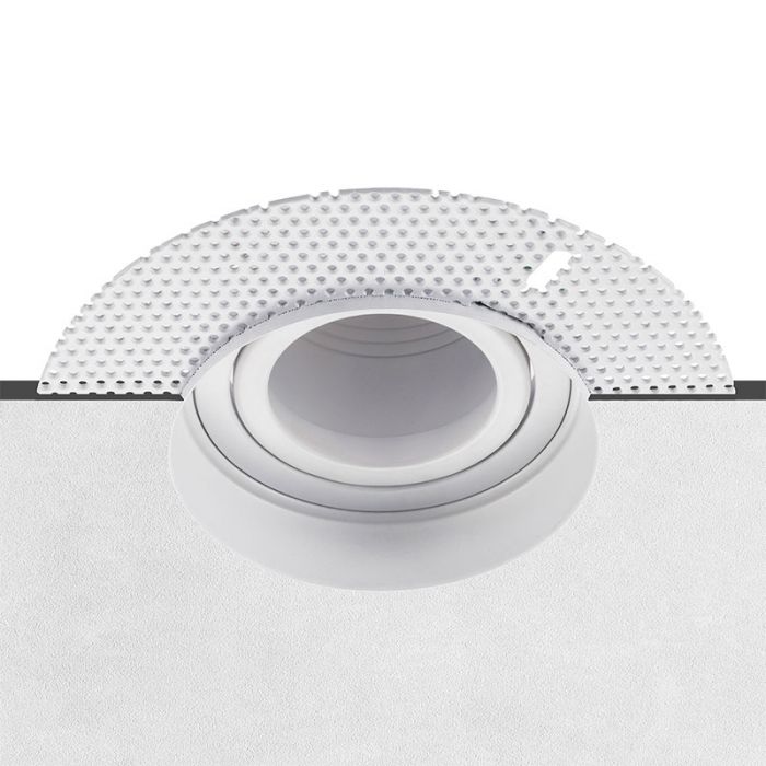 Trimless Plaster-In Tiltable Downlight - White - Pack of 10