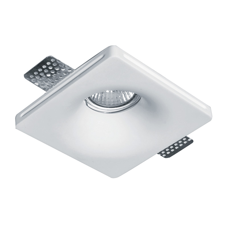 Edit Bradley Square Recessed Plaster-In Fixed Curved Downight - White