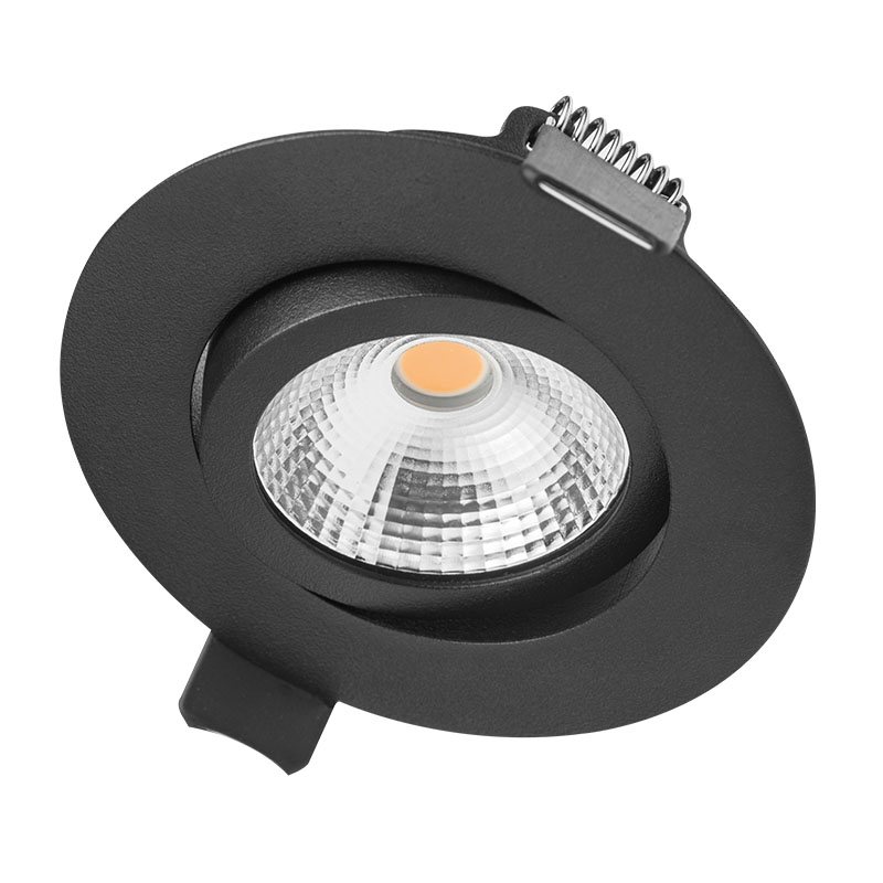 Integral Ultra Slim 6.5W Cool White Dimmable LED Tiltable Downlight - Black