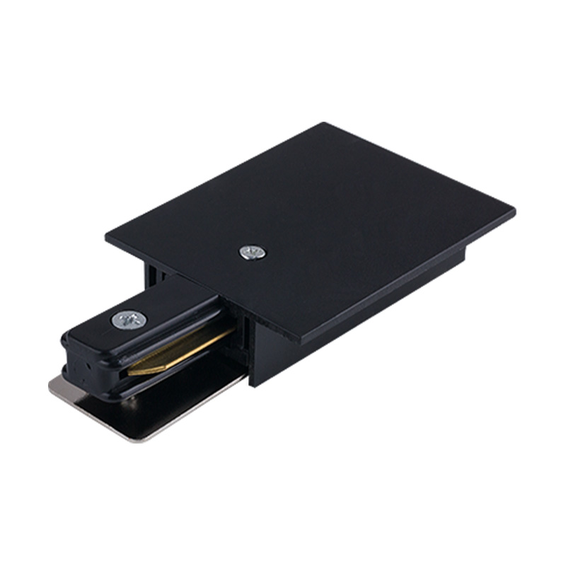 Edit Recessed 1 Circuit Track Power End Cap - Black