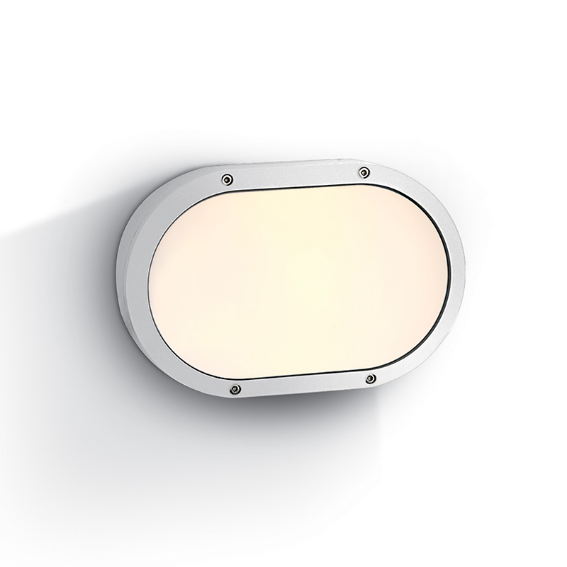 Guard Outdoor Oval Flush Light - White