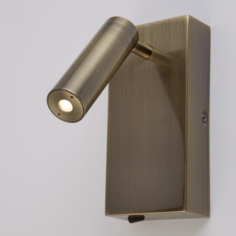 Edit Adjustable LED Reading Light - Antique Brass
