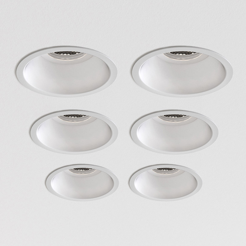 Astro Minima Slimline Round Fire-Rated Fixed Downlight - White - Pack of 6