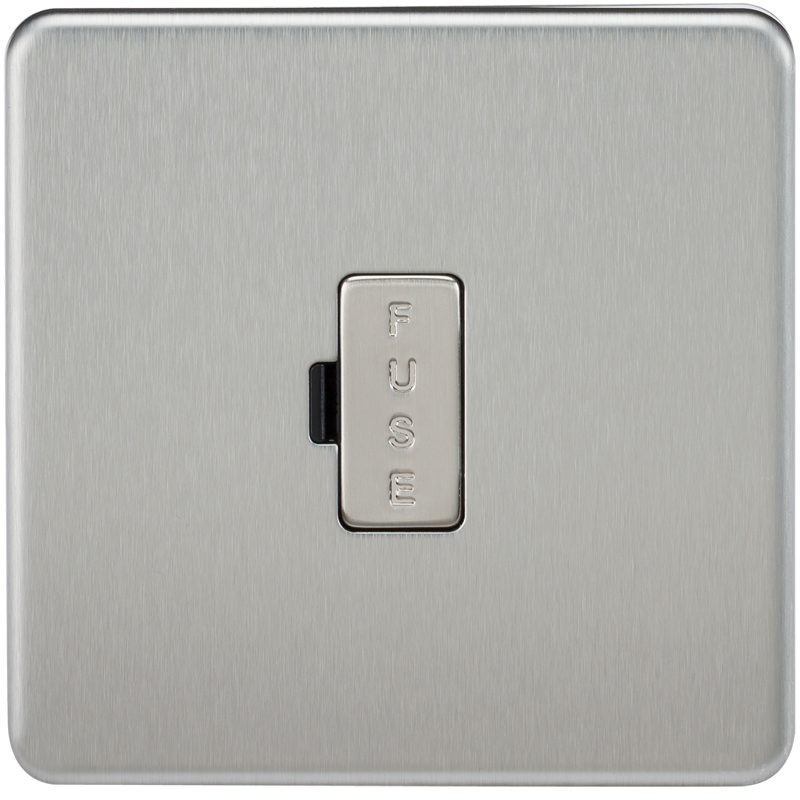 Brushed Chrome Screwless 13A Fused Spur Unit