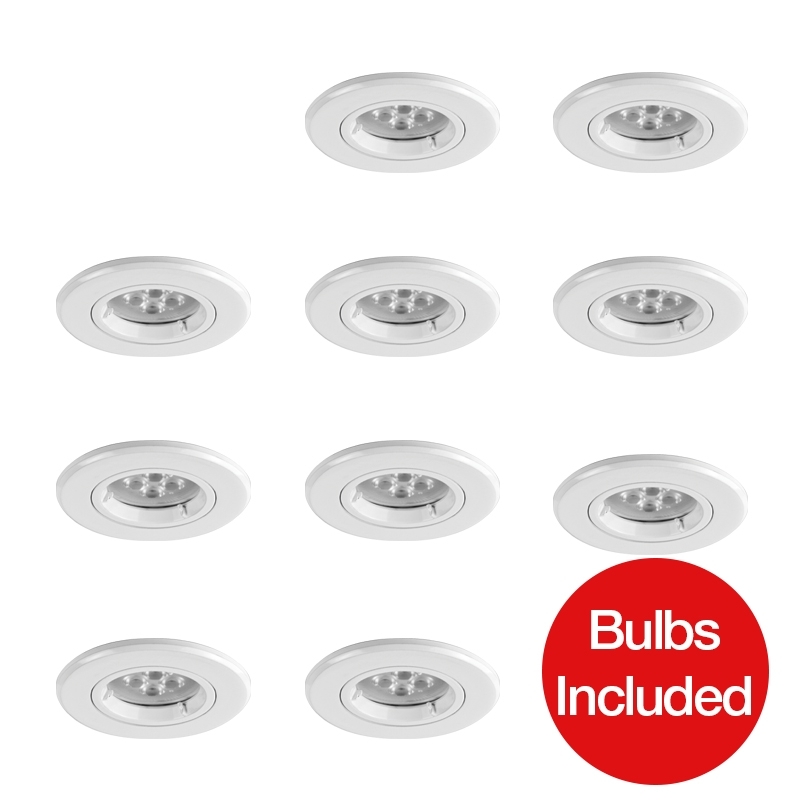 Robus Fire Rated LED Fixed Downlight - White - Pack of 10