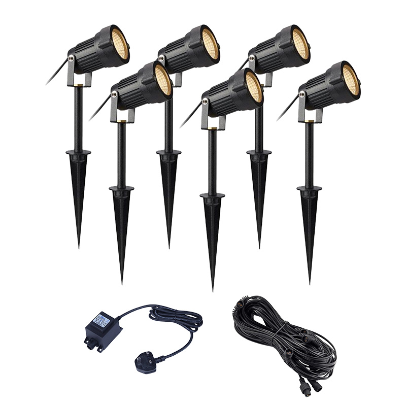 EasyFit 12V Garden Lights - Bloom LED SpotLights Kit - 6 Lights