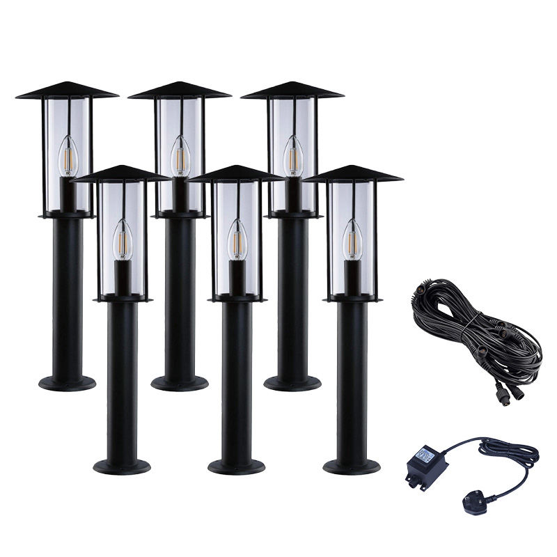 EasyFit 12V Garden Lights - Elm LED Post Light Kit - 6 Lights