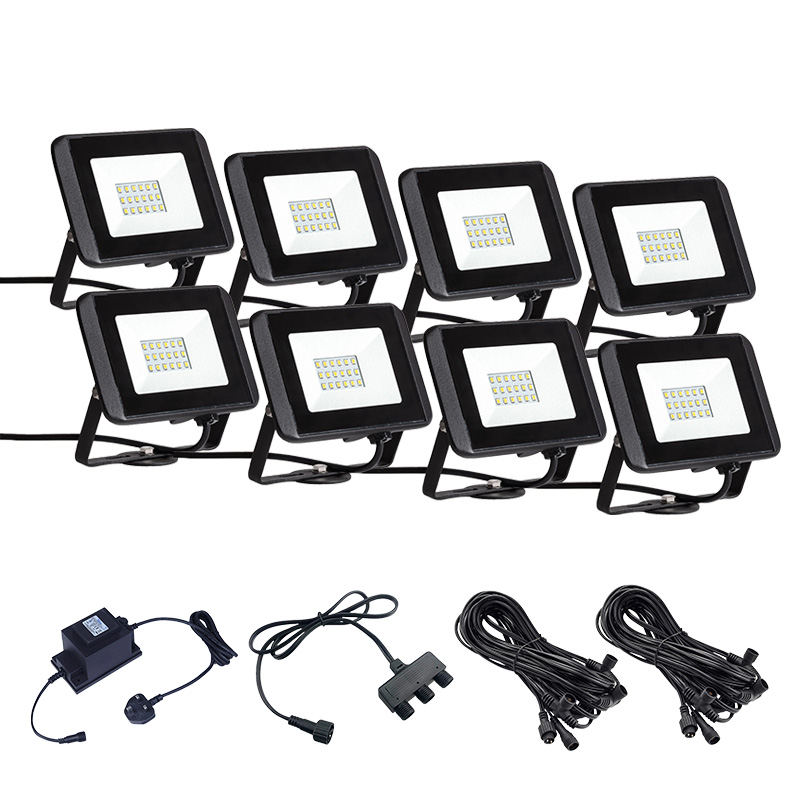 EasyFit 12V Garden Lights - Oak LED Floodlight Kit - 8 Lights