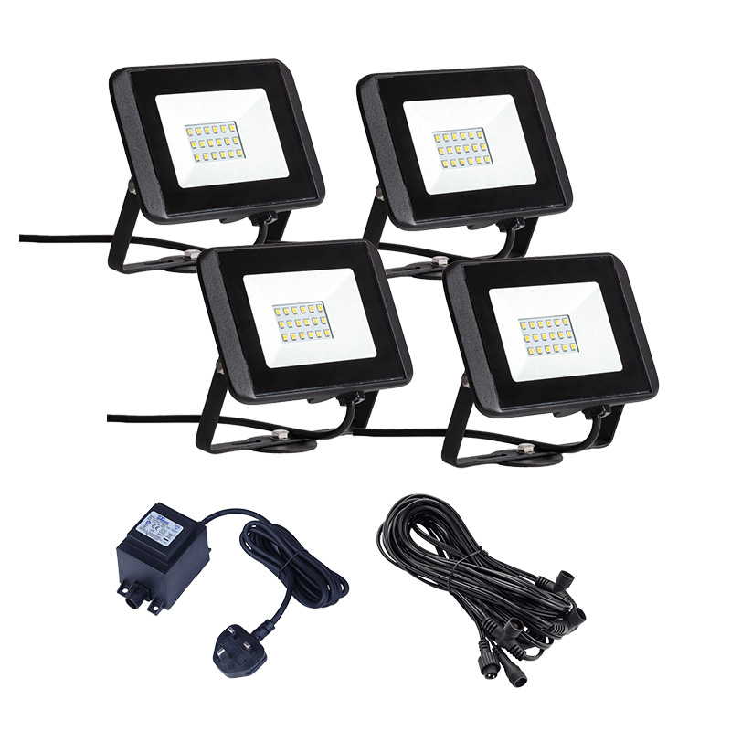 EasyFit 12V Garden Lights - Oak LED Floodlight Kit - 4 Lights