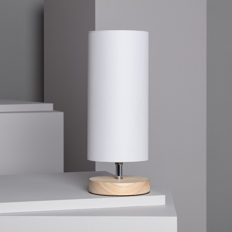 Edit Roundi Haarle Table Lamp - Wood & White