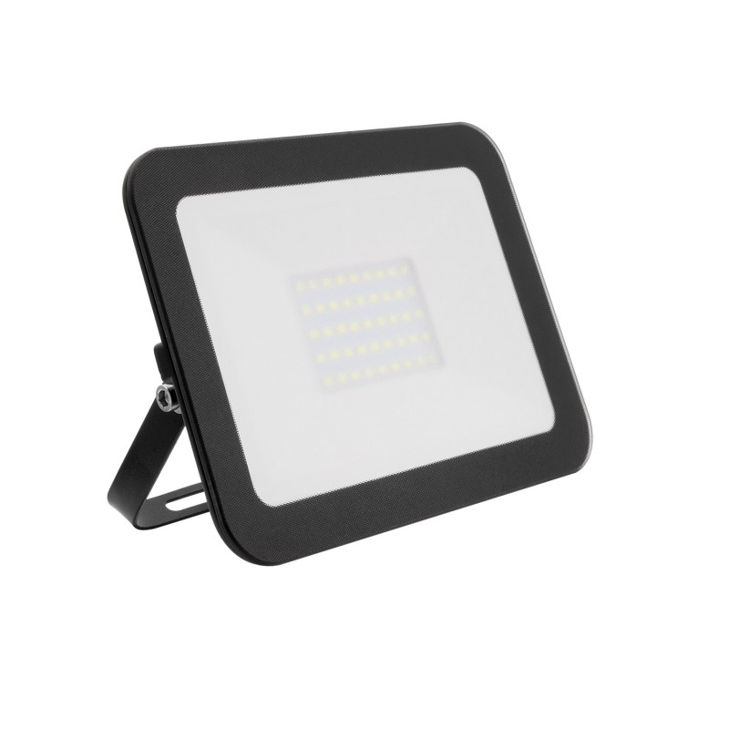 30W Cool White LED Floodlight 3000lm Glass IP65 - Black