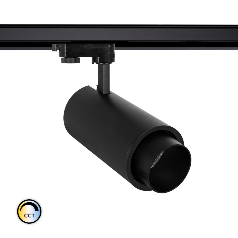 Three Circuit 40W Colour Selectable CCT LED Telescopic Track Spotlight New d'Angelo LIFUD - Black