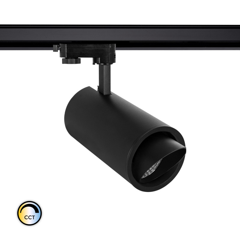 Three Circuit 40W Colour Selectable CCT LED Focal Track Spotlight New d'Angelo LIFUD - Black