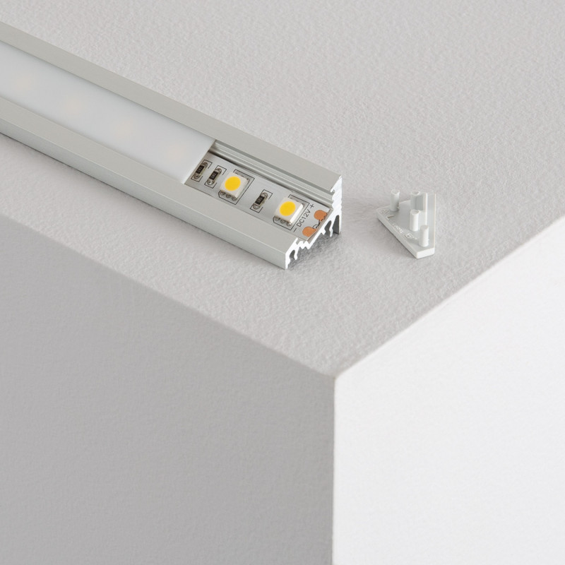 1M Variable Corner Aluminium Profile with Translucent Cover for LED Strips up to 10mm