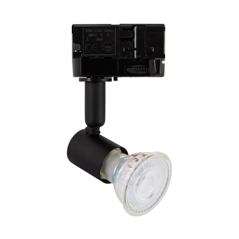 Three Circuit Track Light Spotlight GU10 Lampholder - Black