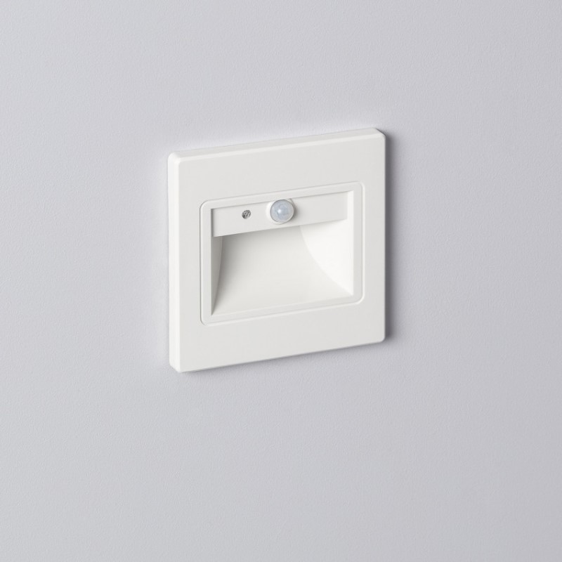 Edit Bark Cool White LED Recessed Wall Light with PIR Sensor - White