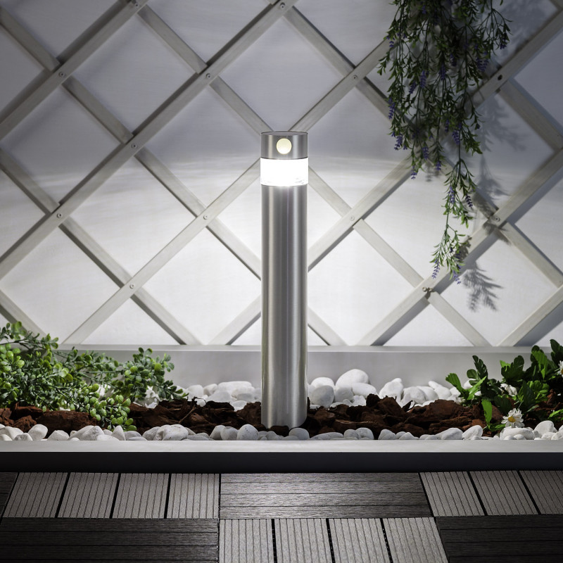 Inti 1.5W Warm White Solar LED Post Light 50cm with Motion Sensor - Stainless Steel