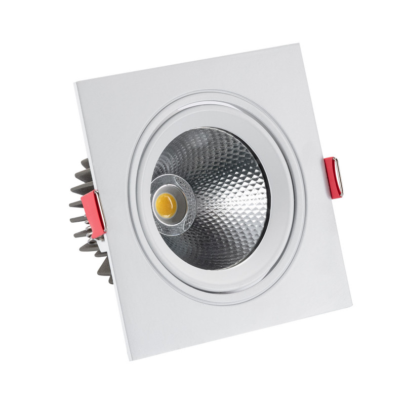 Square 10W Cool White COB LED Adjustable Downlight New Madison Cutout 95mm- White