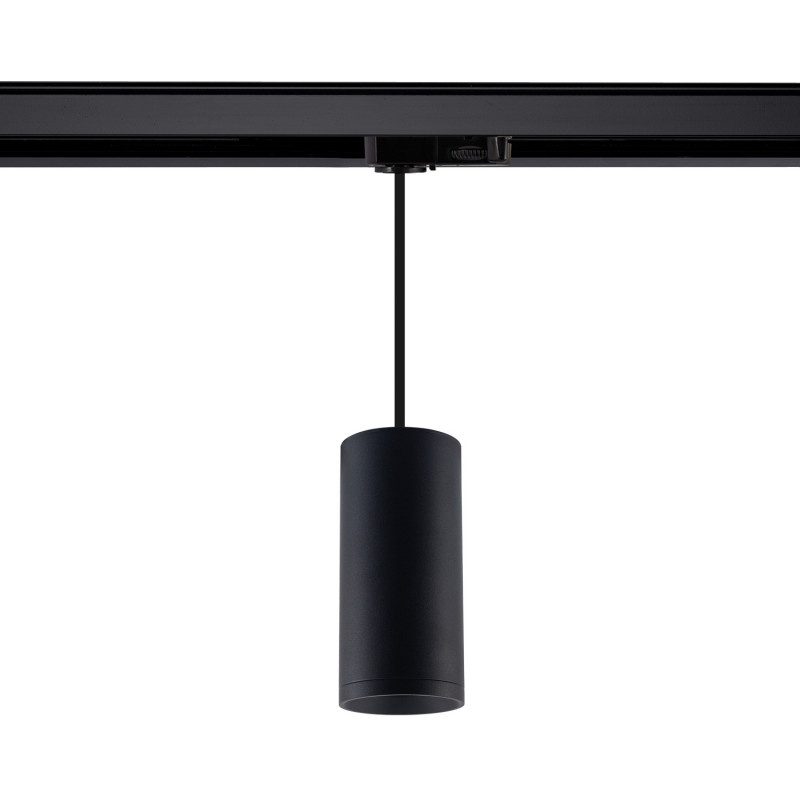 Three Circuit Track Pendant Light GU10 Lampholder Quartz- Black
