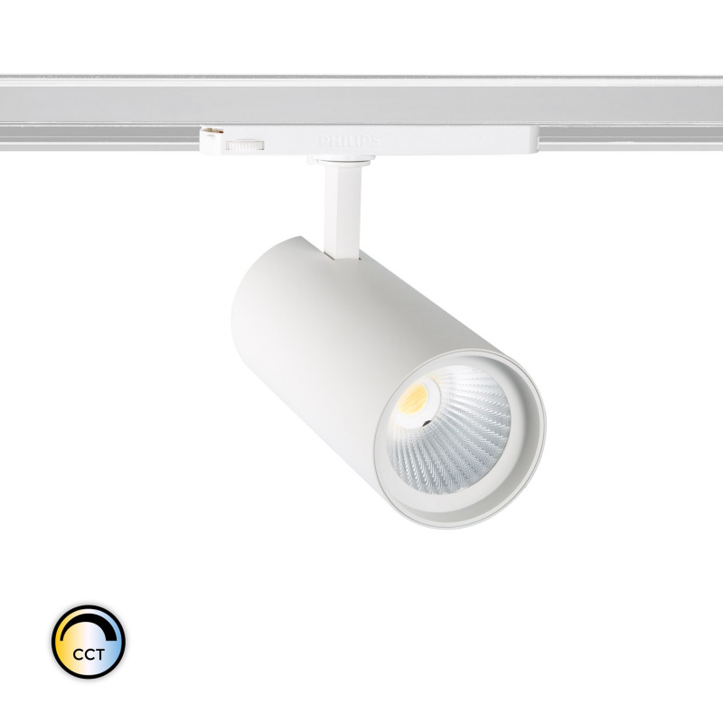 Three Circuit 40W Colour Selectable CCT LED Track Light New d'Angelo CRI90 PHILIPS XITANIUM - White
