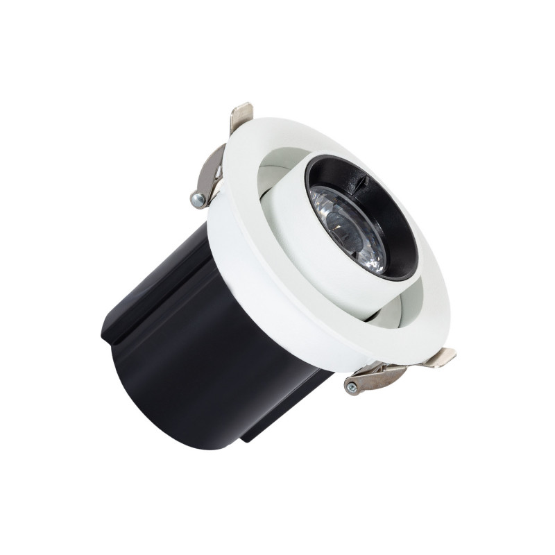 Round 12W Warm White LED Adjustable Downlight Sanaqi Cutout 75mm with LIFUD Driver - Black & White