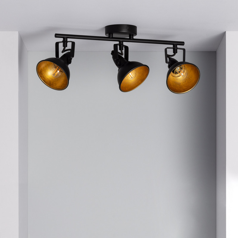 Edit Emer 3 Light Ceiling Spotlight Bar - Black