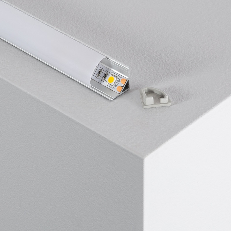 1M Aluminium Round Corner Profile for LED Strips up to 10mm with Translucent Cover