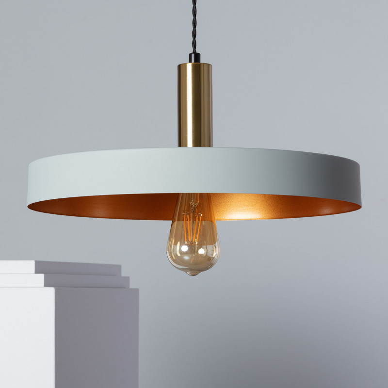 Edit Furiko Metal Ceiling Pendant Light - Grey & Gold