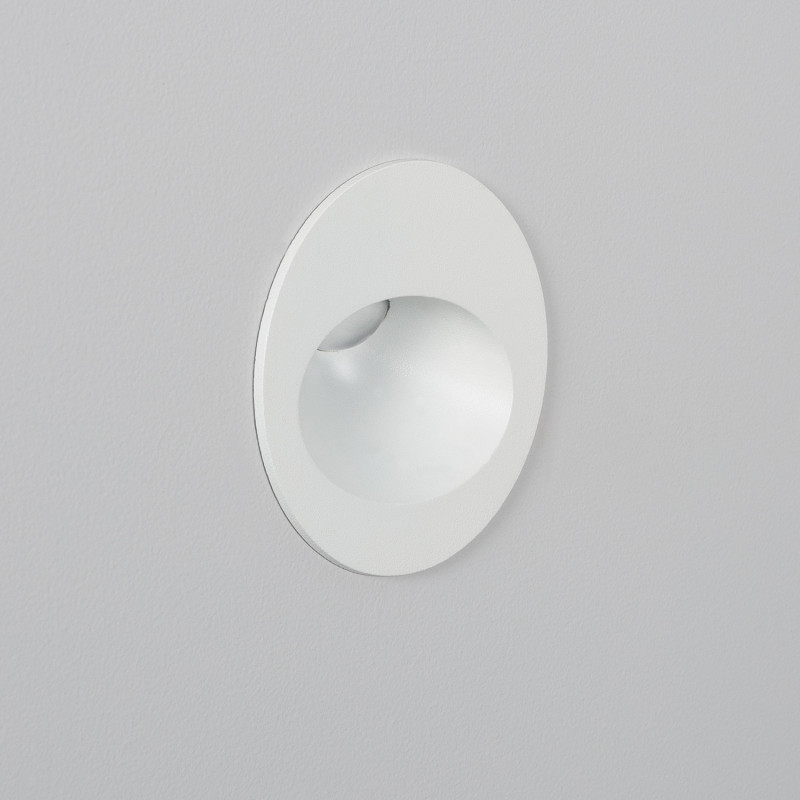 Edit Coney 3W Round Recessed Outdoor Wall Light - Black