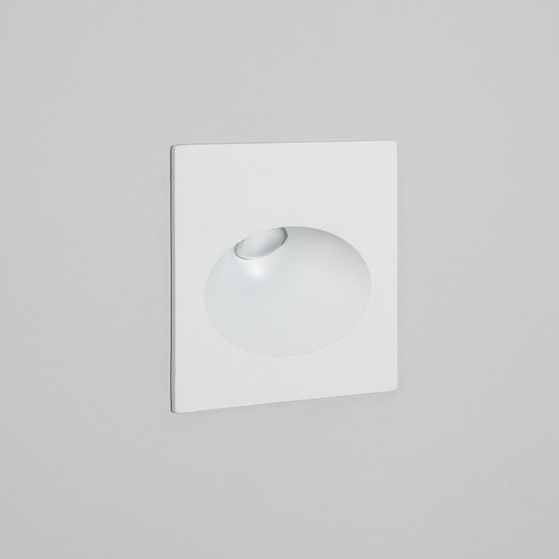 Edit 3W Coney Outdoor Recessed Warm White LED Wall Light - White