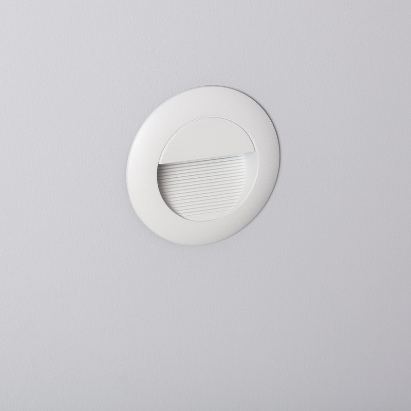 Edit Wabi 3W Round Aluminium Daylight LED Recessed Outdoor Wall Light - White