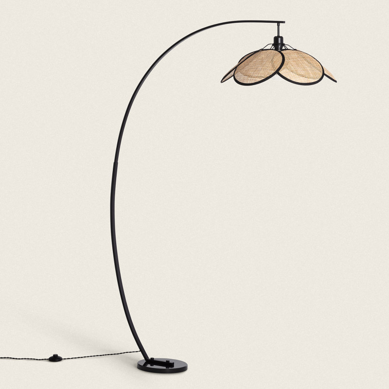 Edit Nirvana Rattan Floor Lamp - Black and Natural