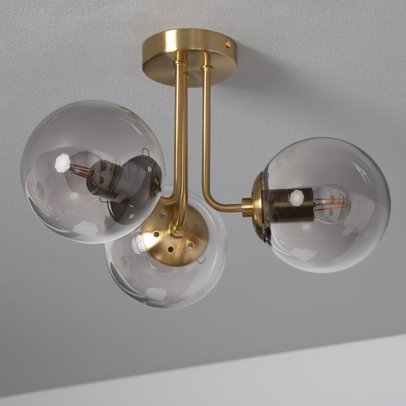 Edit Amatler Flush Ceiling Light - Brass